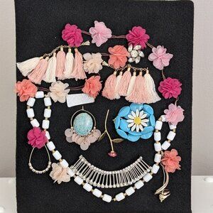 FRANCINE - Resting Gem Face Handmade Upcycled Jewellery Portrait Art - Piece 2